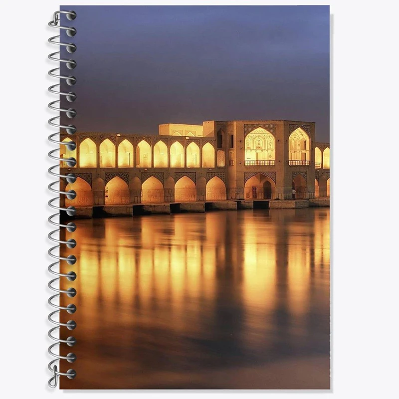 دفتر زبان 50 برگ خندالو مدل دو خط طرح سی و سه پل اصفهان کد 8605