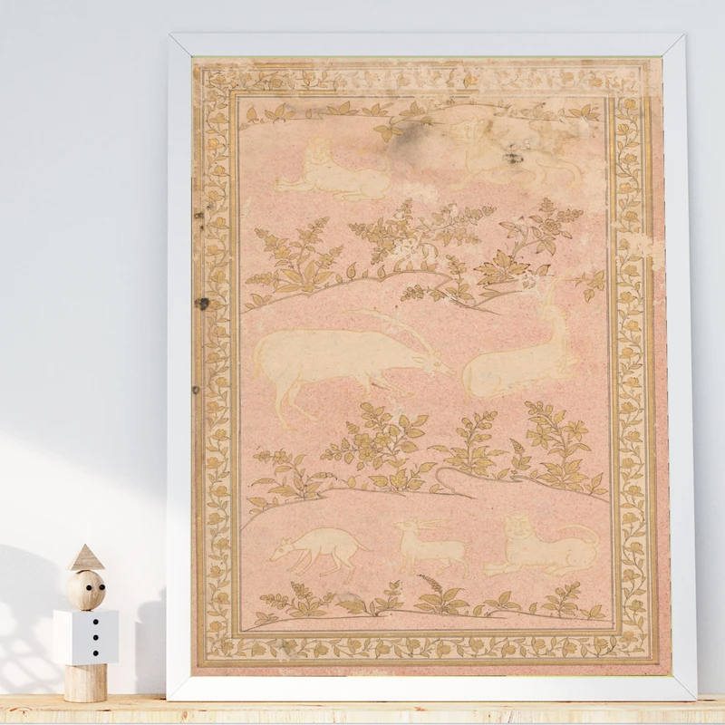 تابلو طرح نگارگری سنتی مدل G01903 فریم سفید