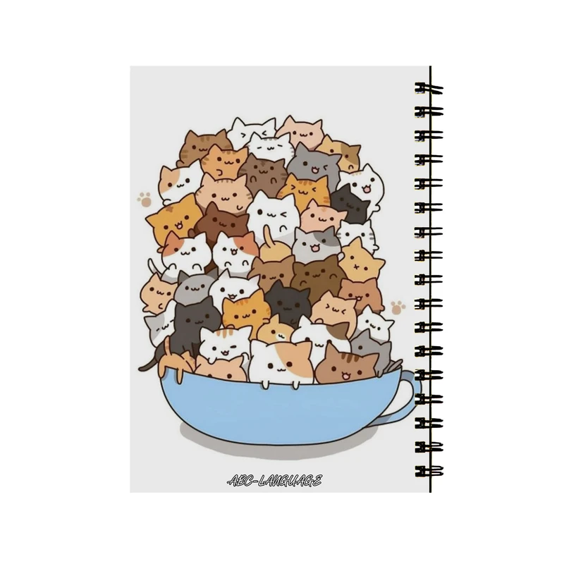دفتر زبان 50 برگ طرح گربه های بامزه کد 37