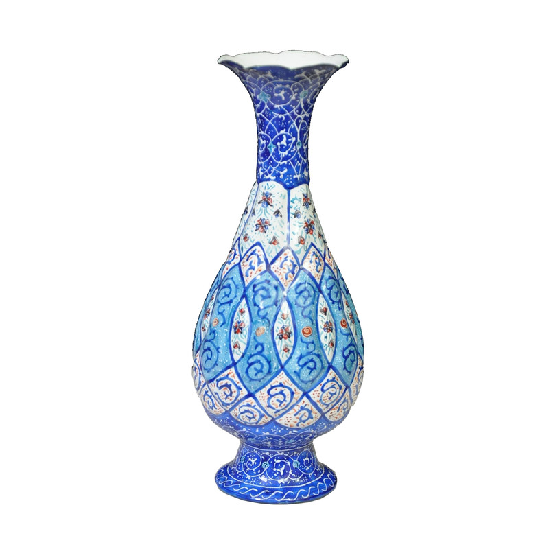 گلدان میناکاری مسی مدل اسلیمی کد 200 A