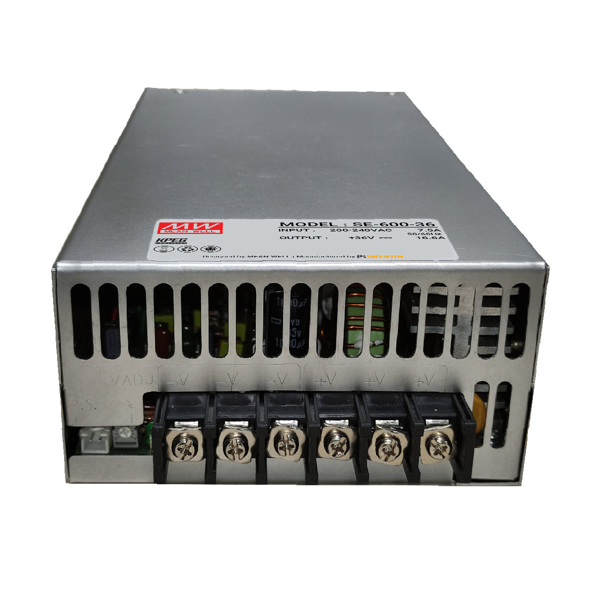 منبع تغذیه سوئیچینگ 36 ولت 16.6 آمپر مینول پاوران  مدل SE-600-36