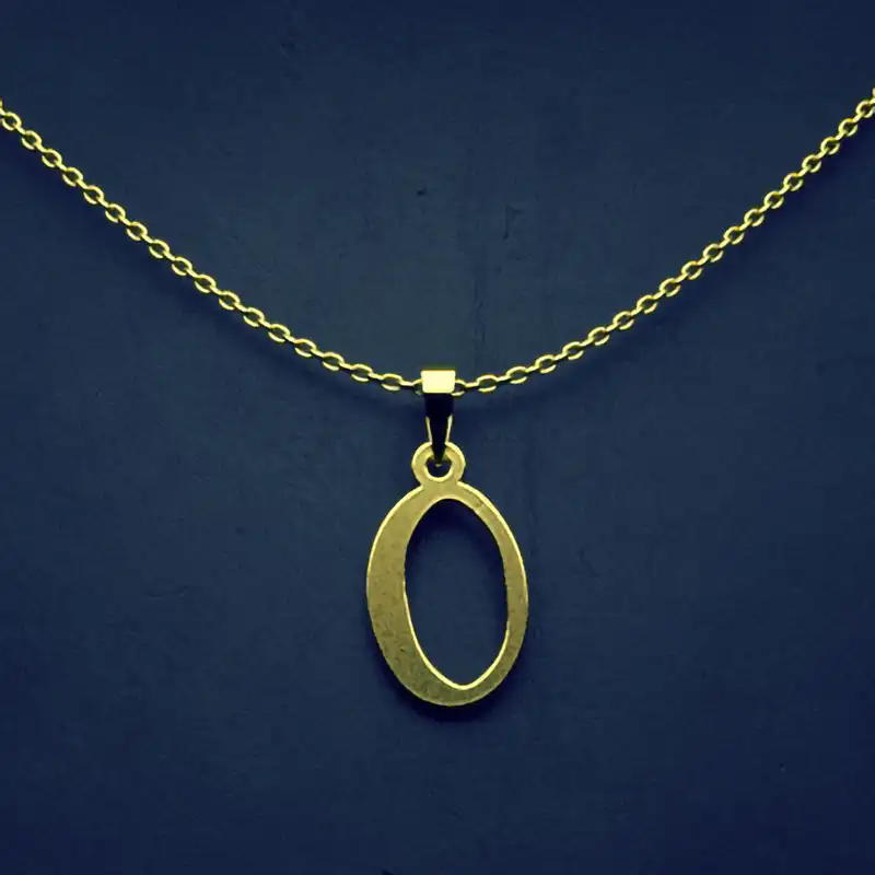 گردنبند طلا 18 عیار زنانه مدوپد مدل حرف O کد H3-1-1353