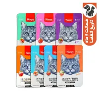 پوچ گربه بالغ مدل ترکیبی هفت طعم  طعم مرغ، بوقلمون، گوشت گاو وزن 560 گرم بسته 7 عددی