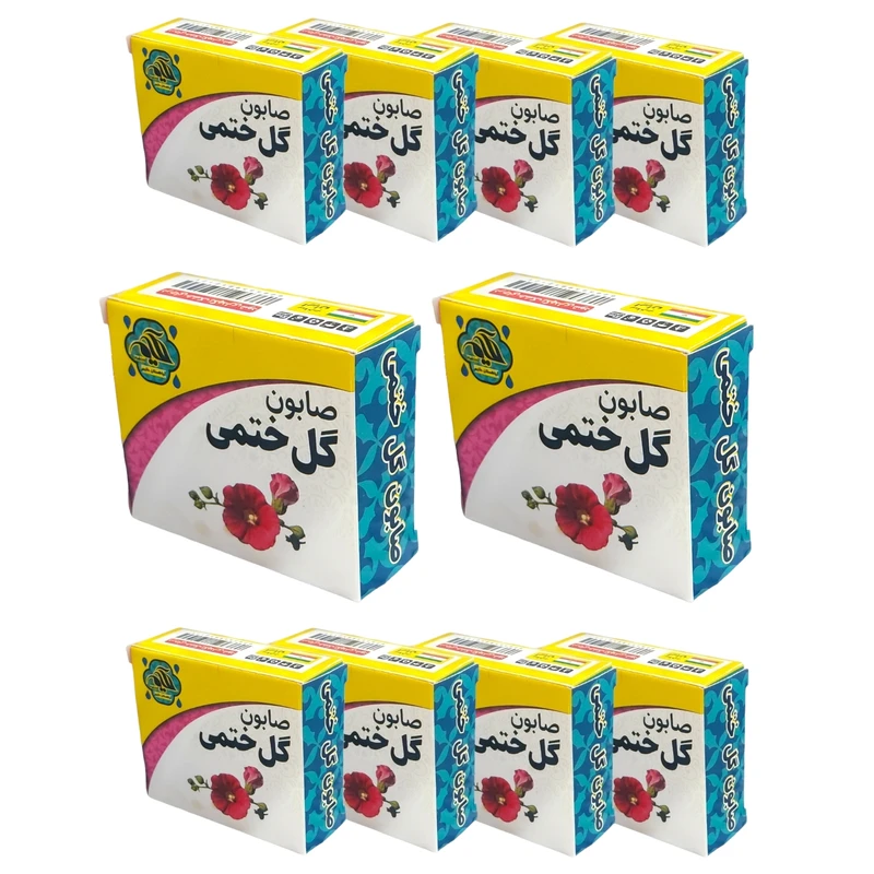 صابون شستشو گیاهستان حکیم مدل گل ختمی وزن 70 گرم بسته 10 عددی