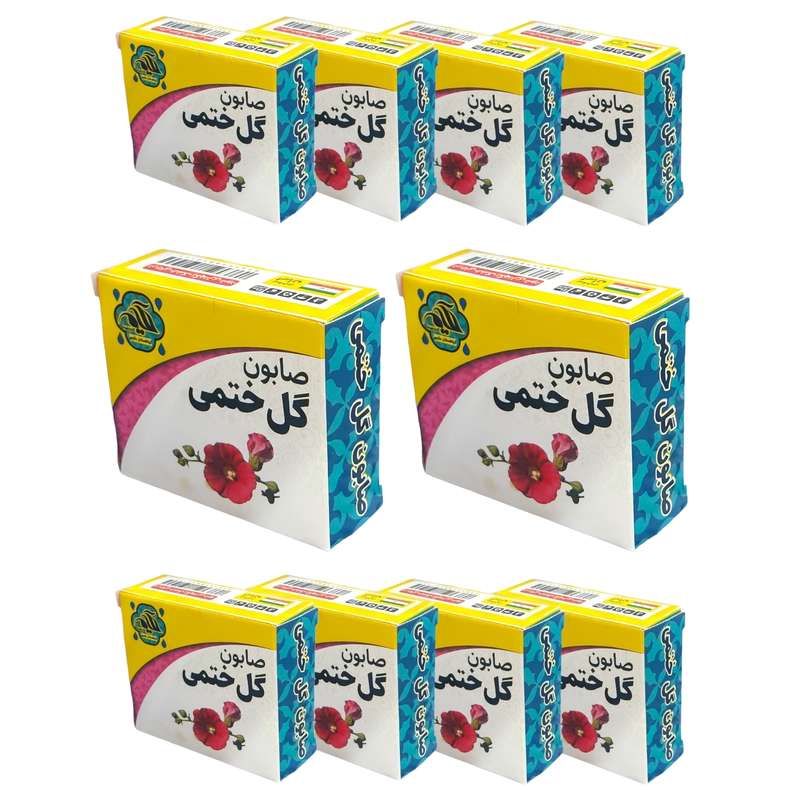 صابون شستشو گیاهستان حکیم مدل گل ختمی وزن 70 گرم بسته 10 عددی