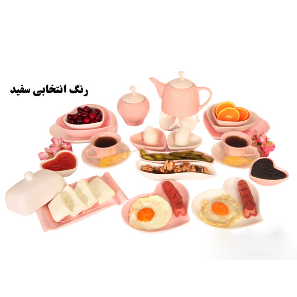 سرویس صبحانه خوری 25 پارچه مدل قلبی کد 2612P25