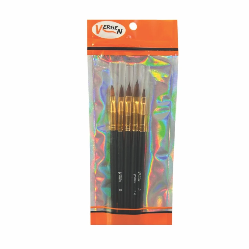 قلم موی کاشت ناخن ورژن مدل D117_210 بسته پنج عددی