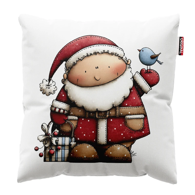 کوسن پاد آفرین مدل کریسمس بابانوئل گوزن آدم برفی کد PK302345 سایز 30*30 سانتی متر