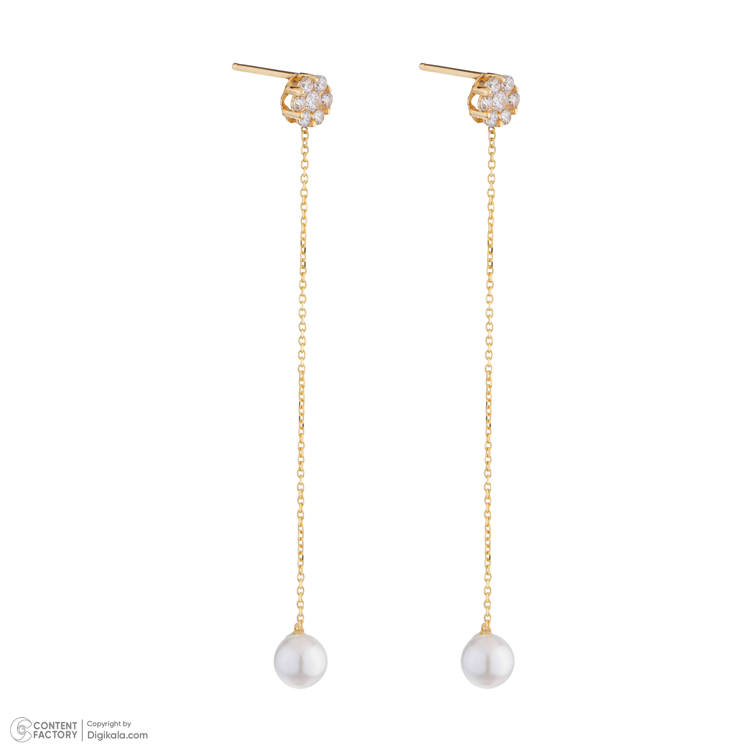 گوشواره طلا 18 عیار زنانه درریس مدل gs1632