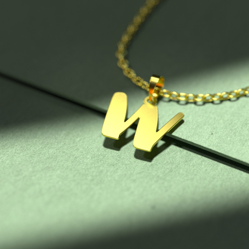 گردنبند طلا 18 عیار زنانه مدوپد مدل حرف W کد H2-1-1054