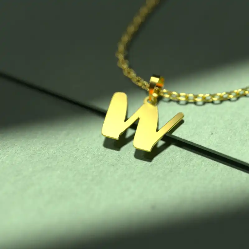 گردنبند طلا 18 عیار زنانه مدوپد مدل حرف W کد H3-1-1054