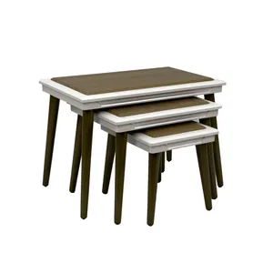 میز عسلی مستطیل میز مارکت مدل 7020 مجموعه 3 عددی