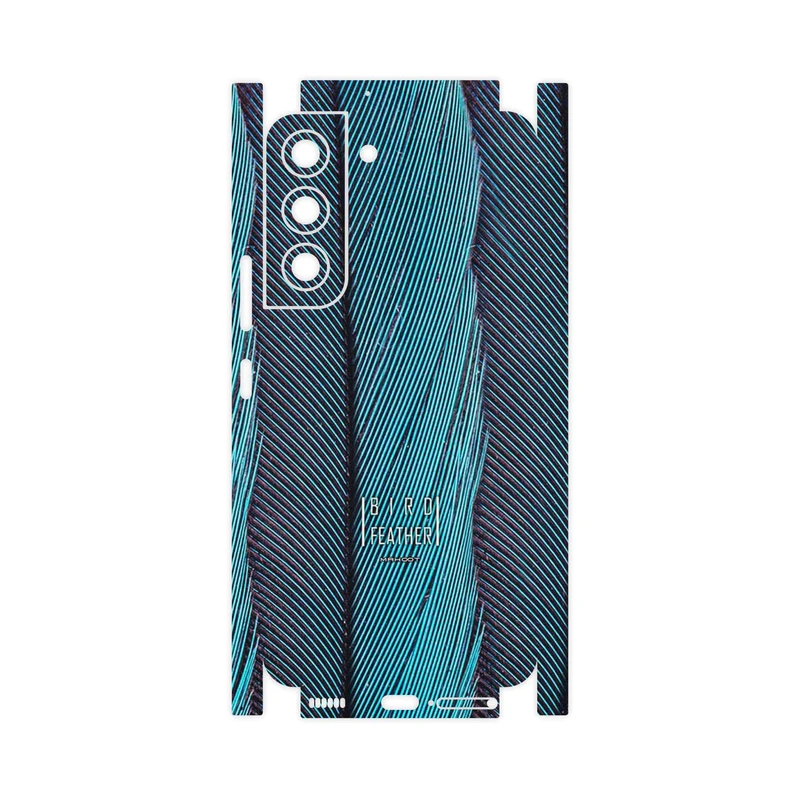 برچسب پوششی ماهوت مدل Turquoise feathers-FullSkin مناسب برای گوشی موبایل سامسونگ Galaxy S22 5G