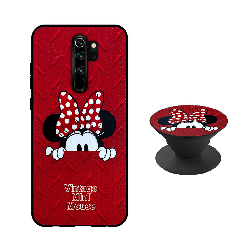 کاور دکین مدل Rikki طرح Minnie مناسب برای گوشی موبایل شیائومی Redmi Note 8 Pro به همراه پایه نگهدارنده