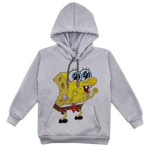 هودی پسرانه مدل باب اسفنجی F177 رنگ طوسی