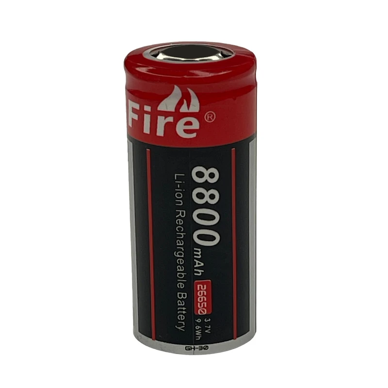 باتری لیتیوم یون قابل شارژ کولیت فایر مدل 26650 کد 3.7v ظرفیت 8800 میلی‌آمپرساعت