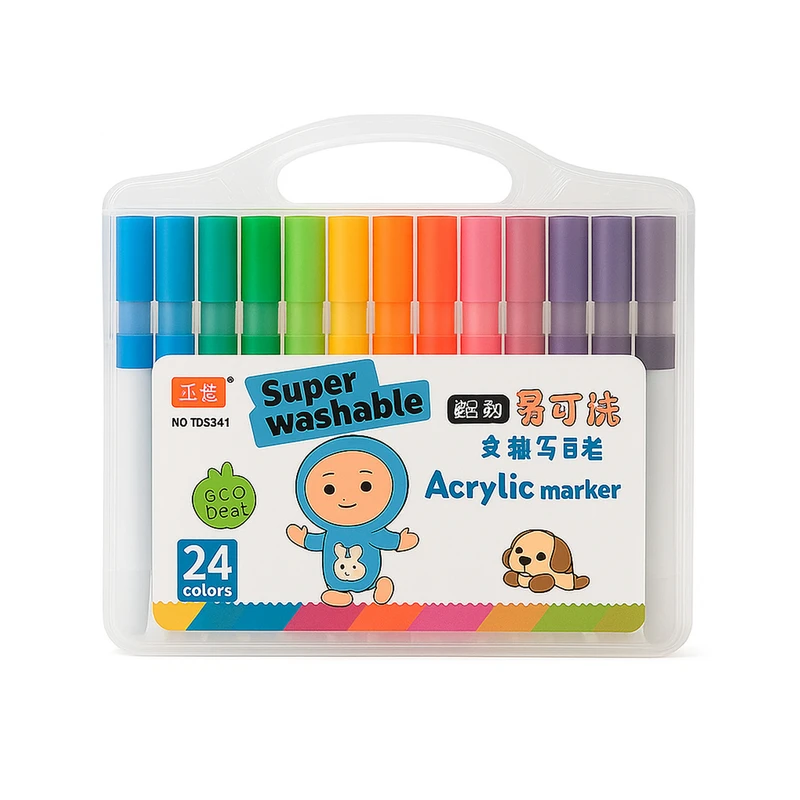 ماژیک چند منظوره مدل اکریلیک براش بسته 24 عددی