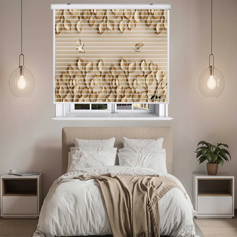 پرده زبرا زیو مدل سیلوئت 3D1482 سایز 150x150 سانتی متر