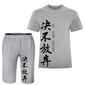 ست تی شرت و شلوارک مردانه مدل V133 رنگ طوسی