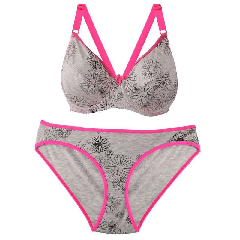 ست شورت و سوتین زنانه مدل نخی گلدار