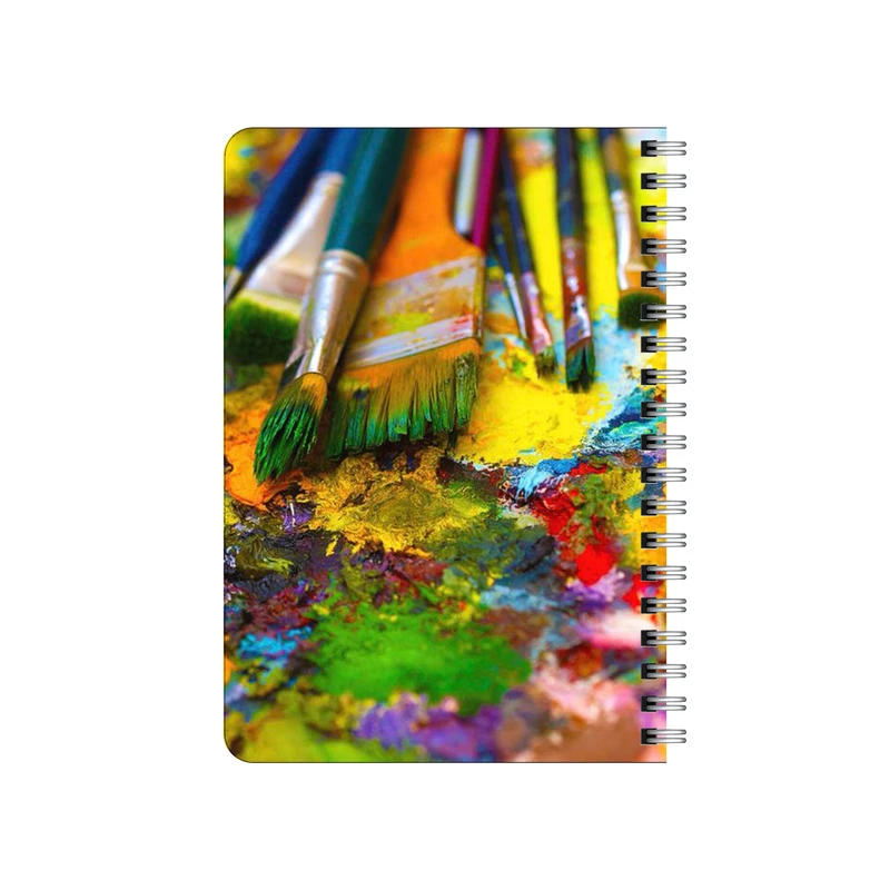 دفترچه یادداشت بامبیلیپ مدل چوبی طرح قلمو رنگ روغن کد 2365783