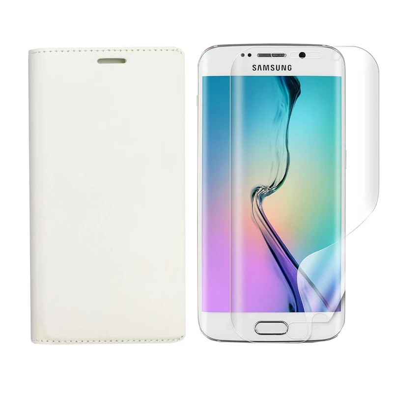 کیف کلاسوری مدل چرمی مناسب برای گوشی موبایل سامسونگ سامسونگ Galaxy S6 Edge به همراه محافظ صفحه نمایش