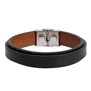 دستبند چرمی چرم عطارد مدل چرم طبیعی کد BA06