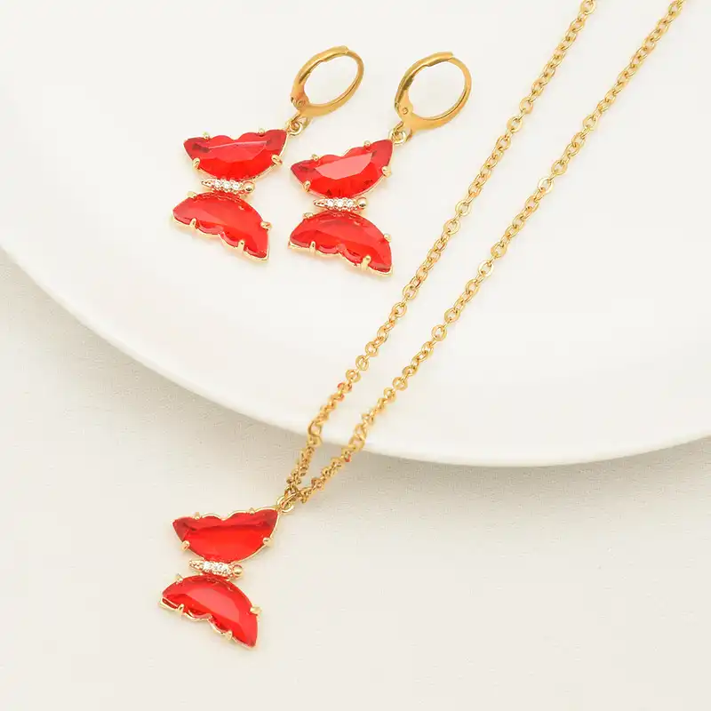 نیم ست زنانه دلنار گالری مدل پروانه کریستالی R