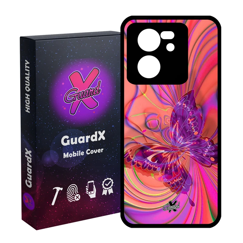 کاور گارد ایکس طرح پروانه مدل Glass10280 مناسب برای گوشی موبایل شیائومی 13T/13T Pro/Redmi K60 Ultra