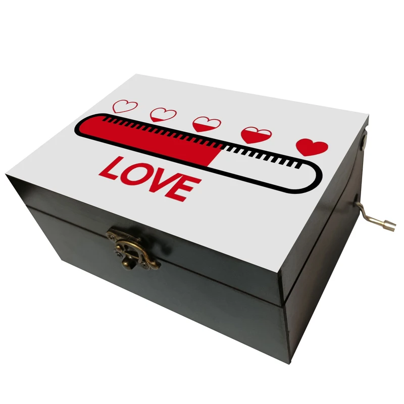 جعبه موزیکال مدل هندلی طرح عشق love قلب کد 3040