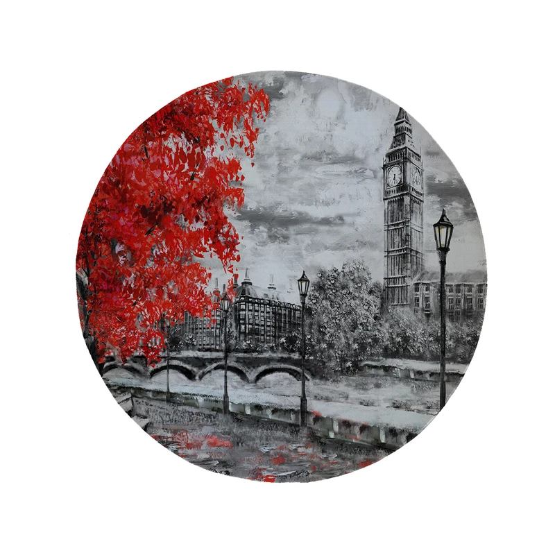 پادری مدل دایره طرح منظره کد 5627 سایز 90 × 90 سانتی متر 