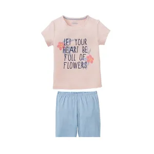 ست تی شرت و شلوارک دخترانه لوپیلو مدل پنبه طبیعی کد 8419460