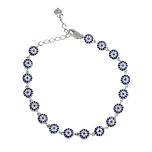 دستبند نقره زنانه مدل چشم نظر کد 00213