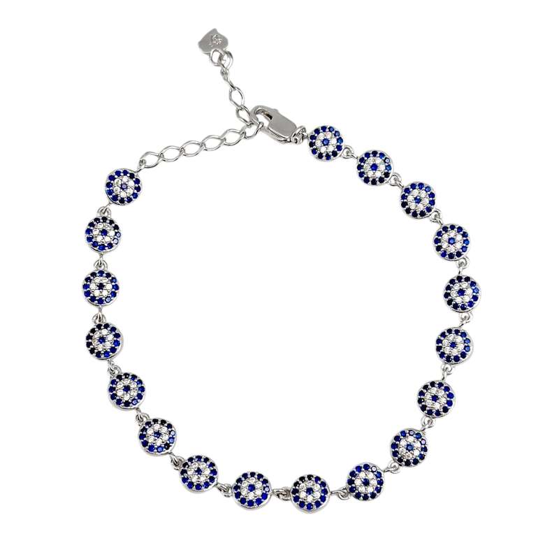 دستبند نقره زنانه مدل چشم نظر کد 00213