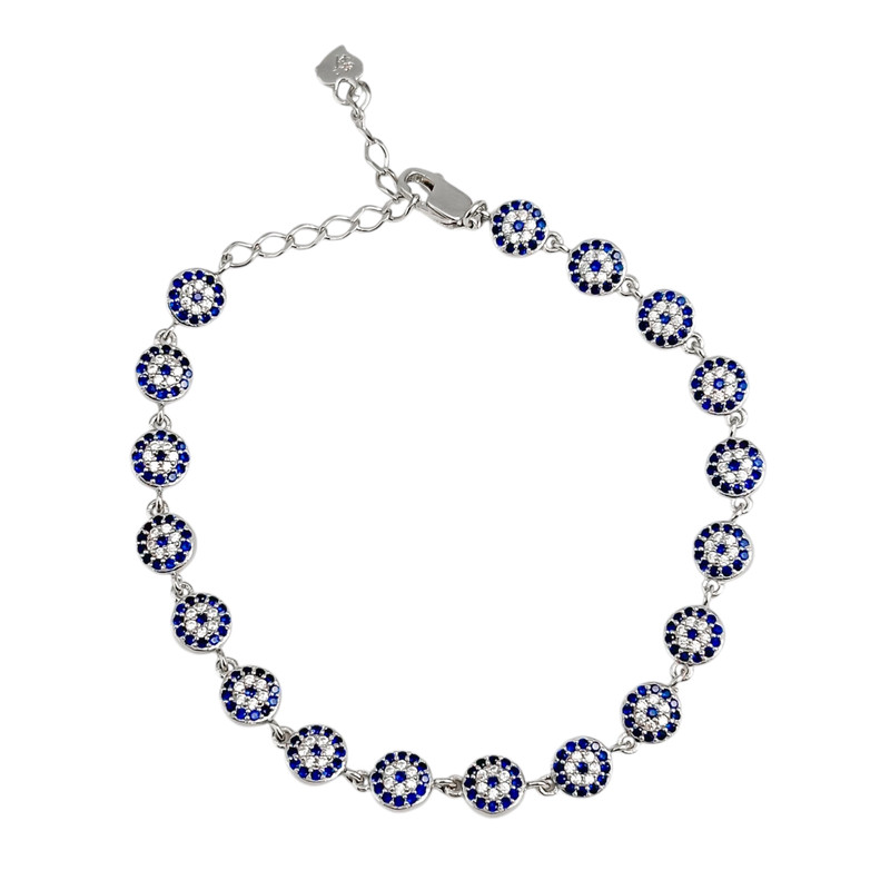 دستبند نقره زنانه مدل چشم نظر کد 00213