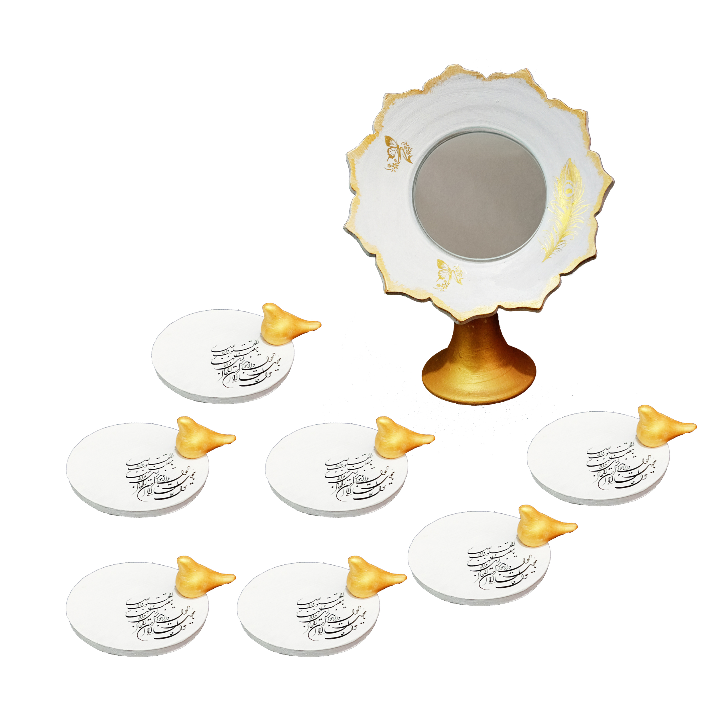 مجموعه ظروف هفت سین  ۸ پارچه طرح یا مقلب کد ۲