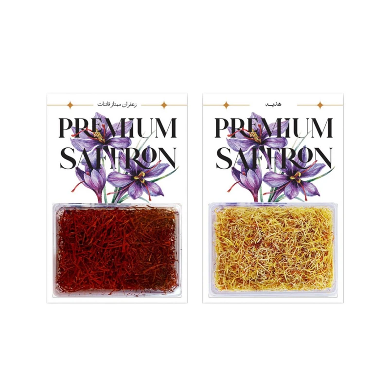 زعفران سرگل دشبون - 2 گرم به همراه ریشه زعفران  هدیه دشبون - 2 گرم