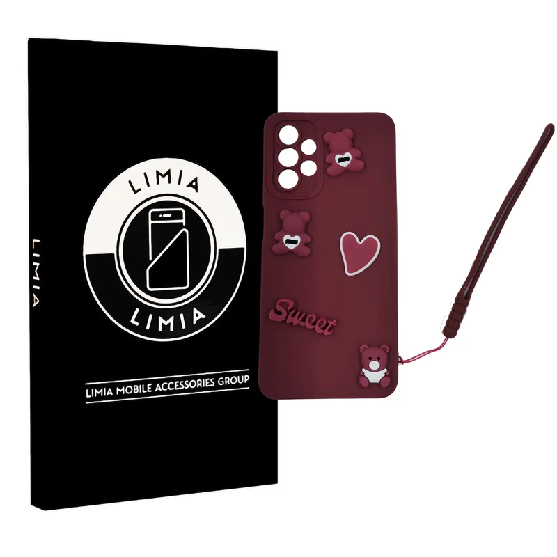کاور لیمیا مدل عروسکی لنزدار ژله ای طرح Sweet مناسب برای گوشی موبایل سامسونگ Galaxy A13 4G به همراه بند آویز