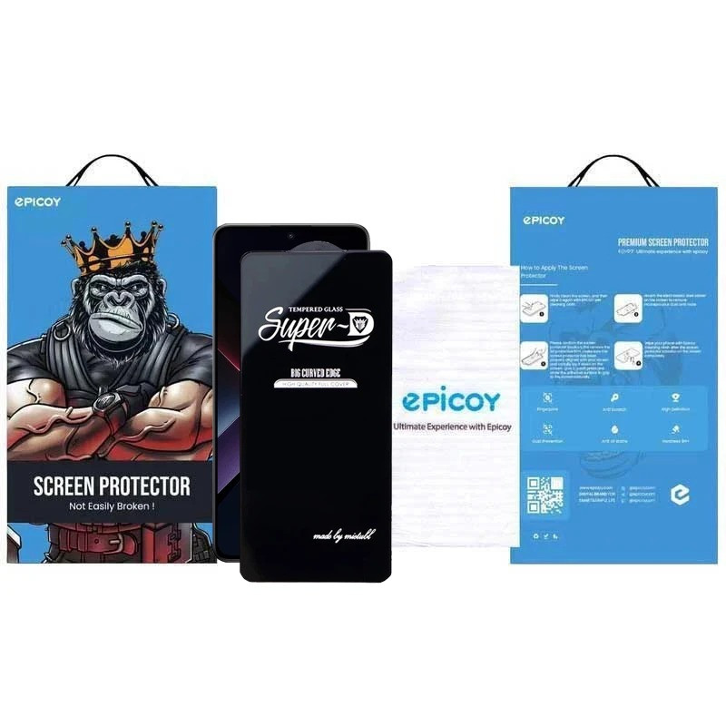 محافظ صفحه نمایش اپیکوی مدل Super 5D مناسب برای گوشی موبایل شیائومی Poco X7 Pro / X6 Pro / Redmi Note 14 / Turbo 4