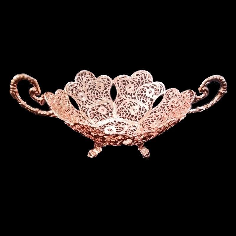  قندان ملیله کاری مسی مدل ستاره کد 258