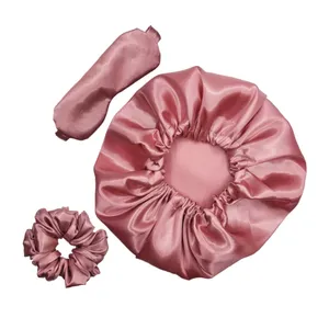 کلاه خواب  زنانه مدل ساتن کد SO به همراه چشم بند و کش مو