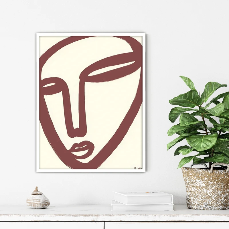 تابلو آتریسا طرح لاین آرت مدرن مدل ATFL47 فریم سفید