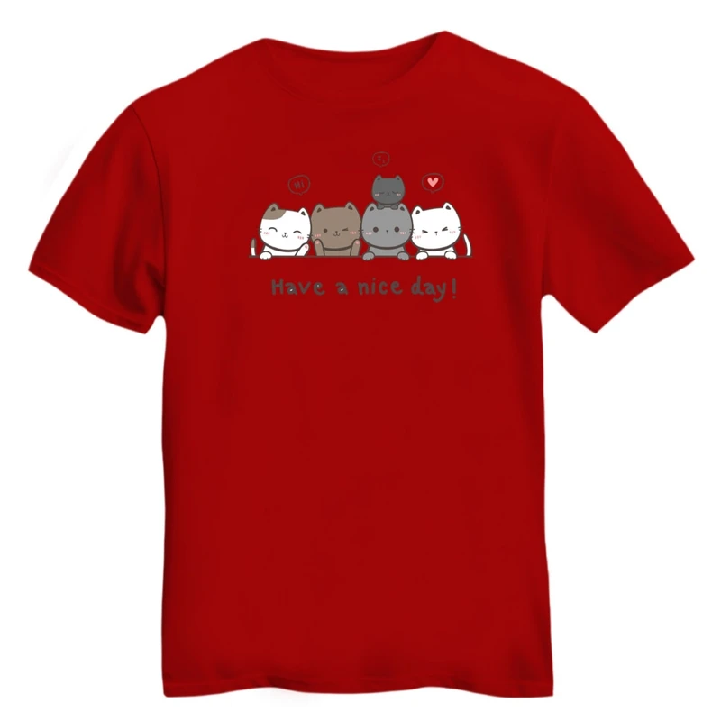 تی شرت آستین کوتاه زنانه مدل گربه های بامزه