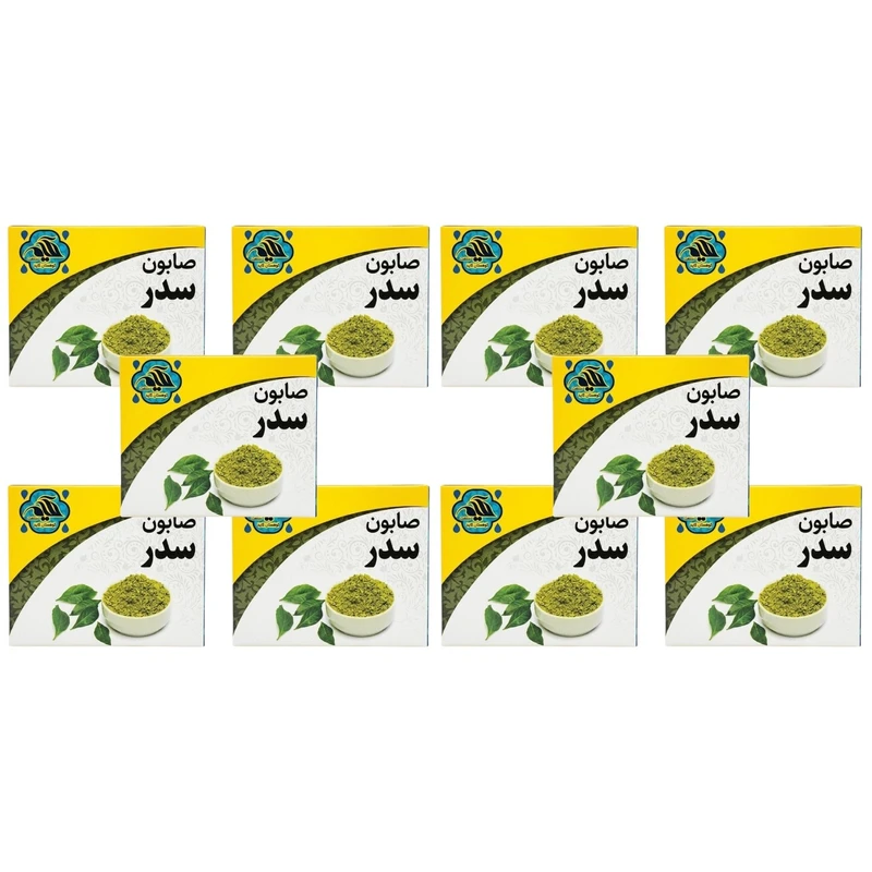 صابون شستشو ضد باکتری صورت و بدن حکیم مدل سدر مناسب برای انواع پوست وزن 50 گرم بسته ده عددی