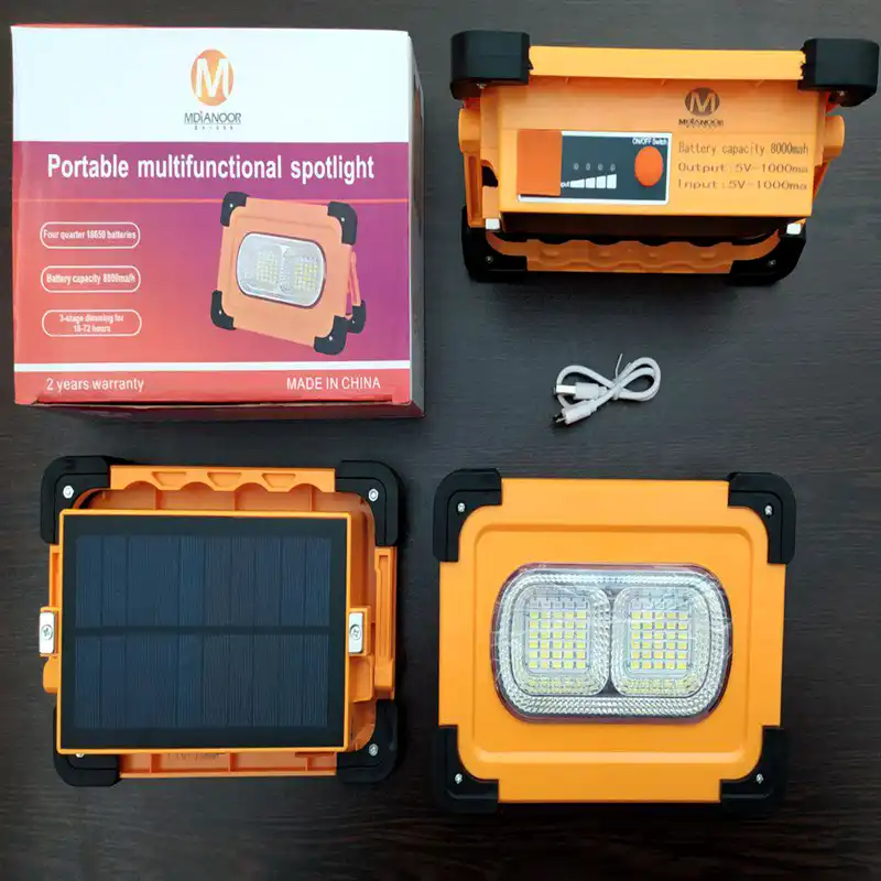 نورافکن دستی مدیانور مدل شارژی خورشیدی کد HB - 1402