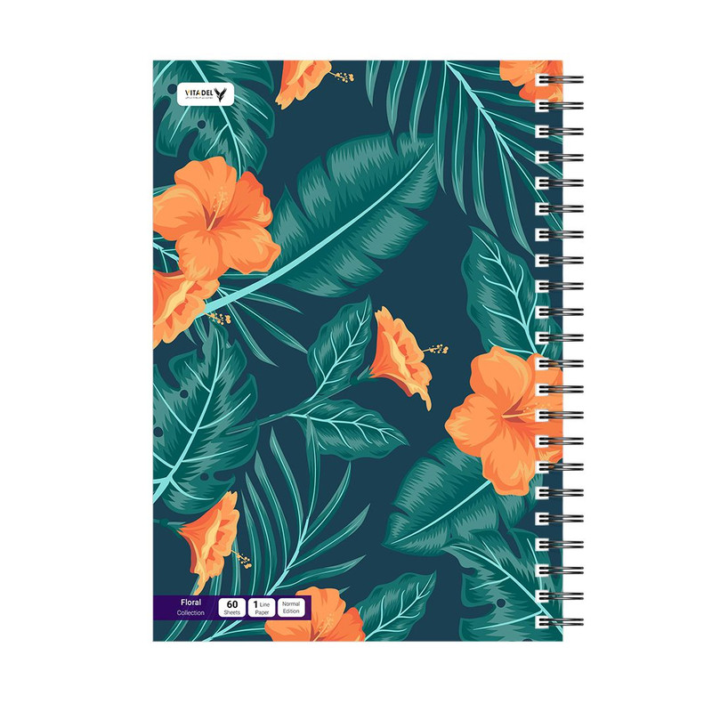 دفتر 120 برگ ویتادل طرح گل مدل 8