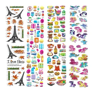 استیکر کودک طرح خوراکی و لوازم پزشکی و ایفل  و یونیکورن کد MT111 مجموعه 4 عددی  	