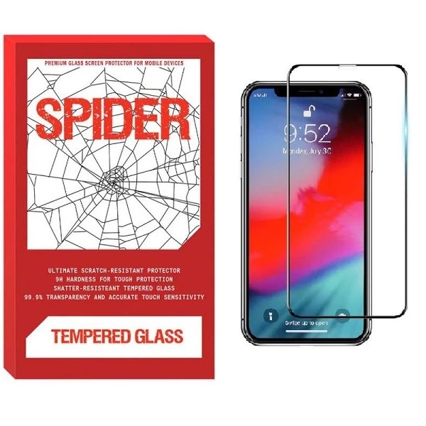 محافظ صفحه نمایش اسپایدر مدل FUL IPXR مناسب برای گوشی موبایل اپل Iphone XR