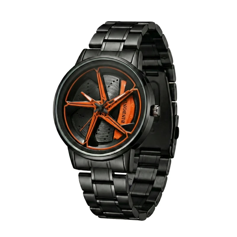 ساعت مچی عقربه‌ای کوارتز مردانه بین باند مدل اسپرت صفحه رینگ چرخان کد BN004