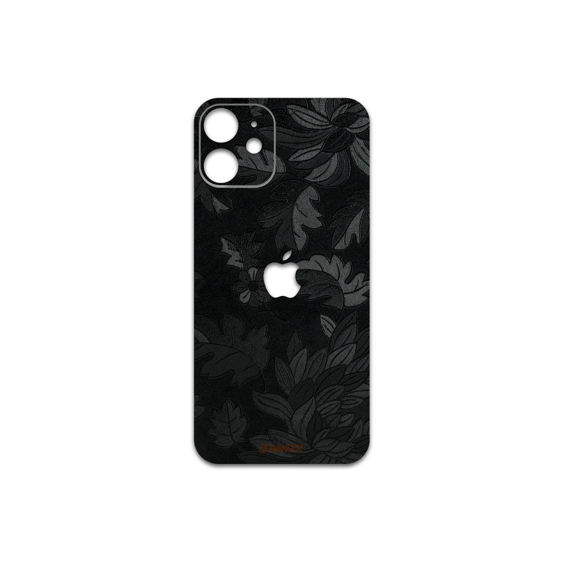 برچسب پوششی ماهوت مدل Black-Wildflower مناسب برای گوشی موبایل اپل iPhone 12 mini